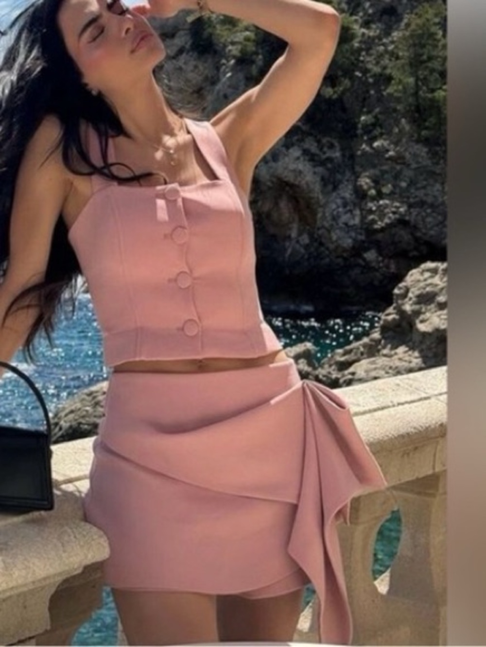 NWOT Zara Ruffle Skirt Skort Shorts in Blush Pink - XS